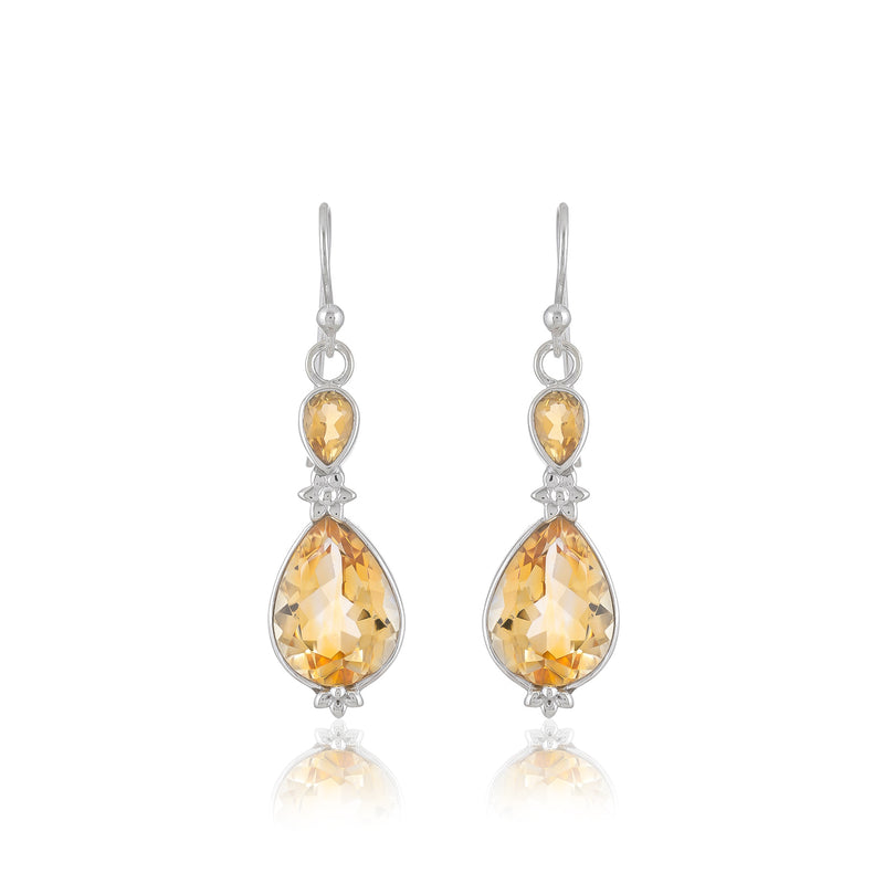 925 Sterling silver Citrine Gemstone Earrings SSER256