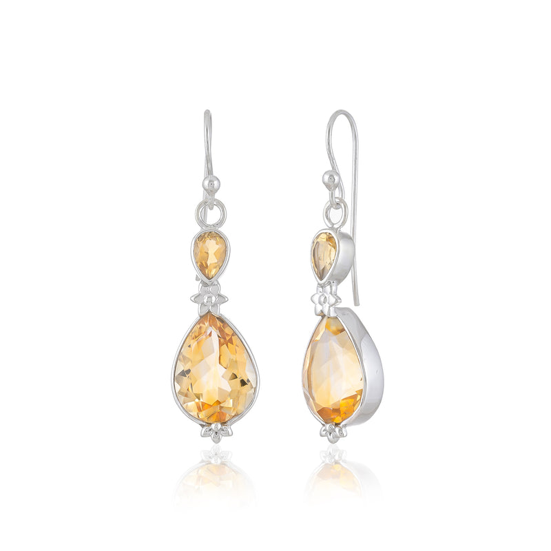 925 Sterling silver Citrine Gemstone Earrings SSER256