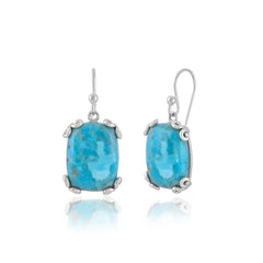925 Sterling silver Mohave Turquoise Gemstone Earrings SSER255
