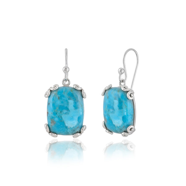925 Sterling silver Mohave Turquoise Gemstone Earrings SSER255