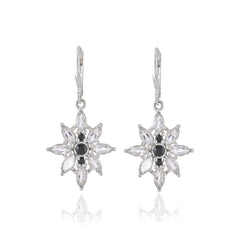 925 Sterling silver Black Spinel & White Topaz Earrings SSER262