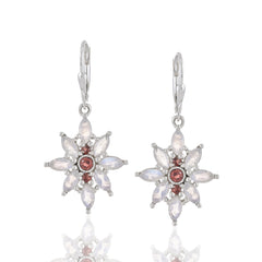 925 Sterling silver Garnet and Moonstone Earrings SSER262
