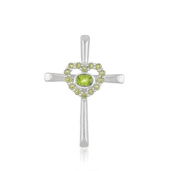 Sterling Silver Peridot Cross Pendant SSP247