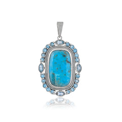 Sterling Silver Turquoise & Topaz Pendant SSP241