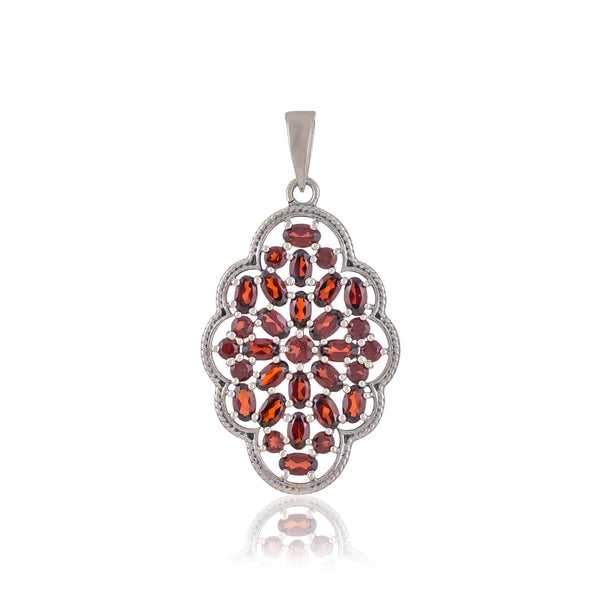 Sterling Silver Garnet Pendant SSP234