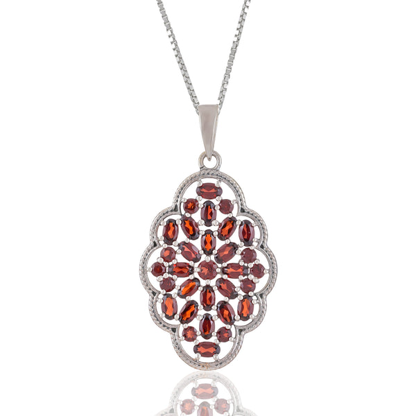 Sterling Silver Garnet Pendant SSP234