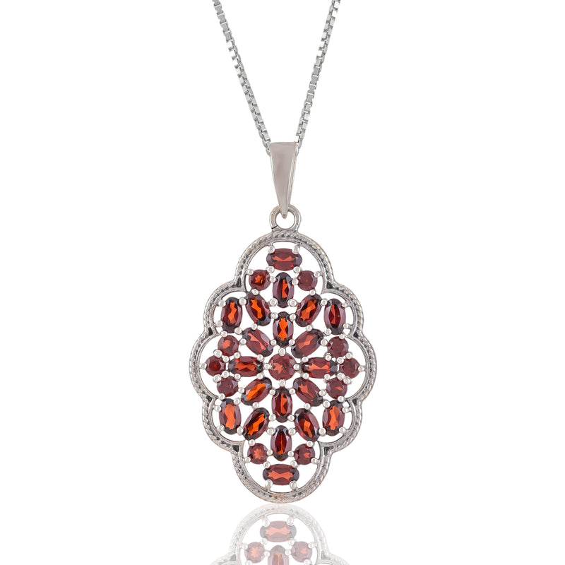 Sterling Silver Garnet Pendant SSP234