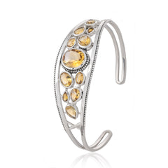 Sterling Silver Citrine Cuff Bracelet SSBR104