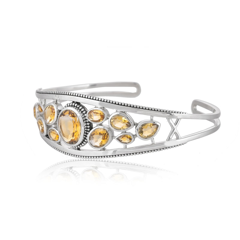 Sterling Silver Citrine Cuff Bracelet SSBR104