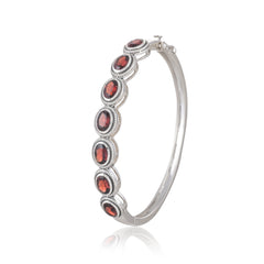 925 Sterling Silver Garnet Cuff Bracelet SSBR101