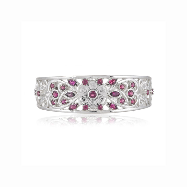 Sterling Silver Rhodolite Cuff Bracelet SSBR103
