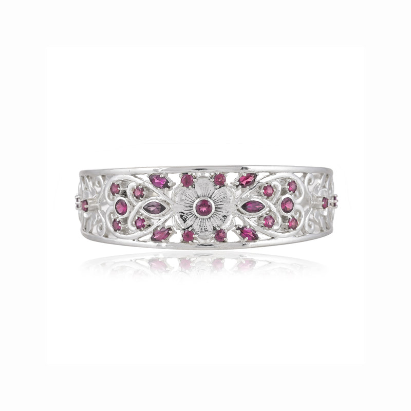 Sterling Silver Rhodolite Cuff Bracelet SSBR103