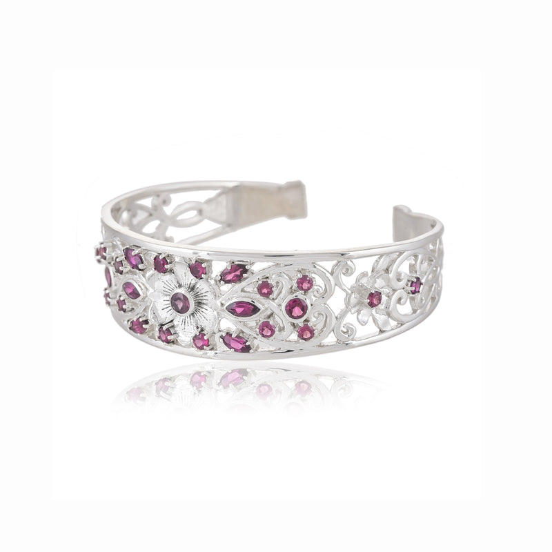 Sterling Silver Rhodolite Cuff Bracelet SSBR103