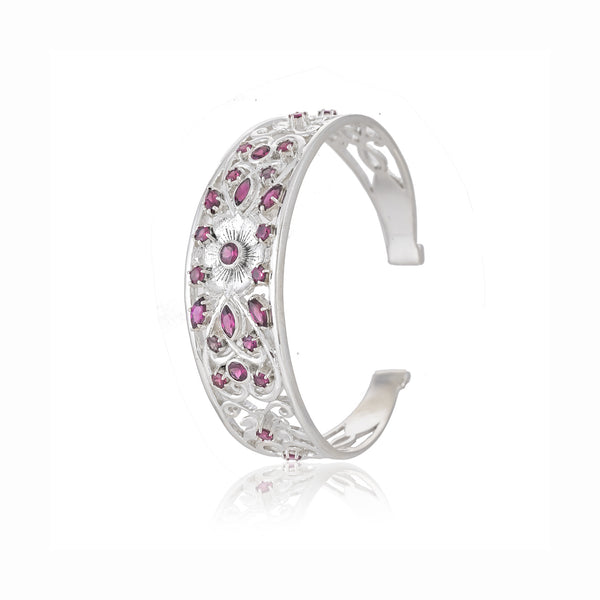 Sterling Silver Rhodolite Cuff Bracelet SSBR103