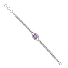 Sterling Silver Amethyst Bracelet SSBR106
