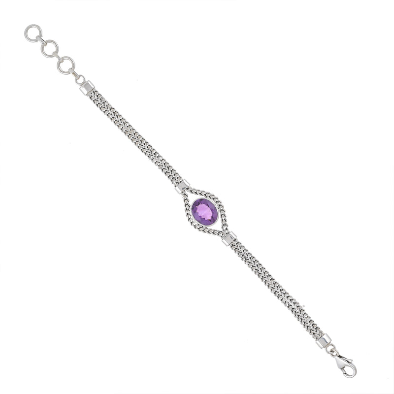 Sterling Silver Amethyst Bracelet SSBR106