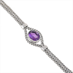 Sterling Silver Amethyst Bracelet SSBR106