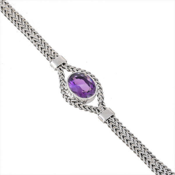 Sterling Silver Amethyst Bracelet SSBR106