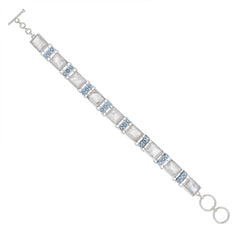 925 Sterling Silver Rainbow Moonstone & Blue Topaz Bracelet SSBR110