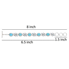 925 Sterling Silver Arizona Turquoise and Blue Topaz Adjustable Bracelet SSBR112
