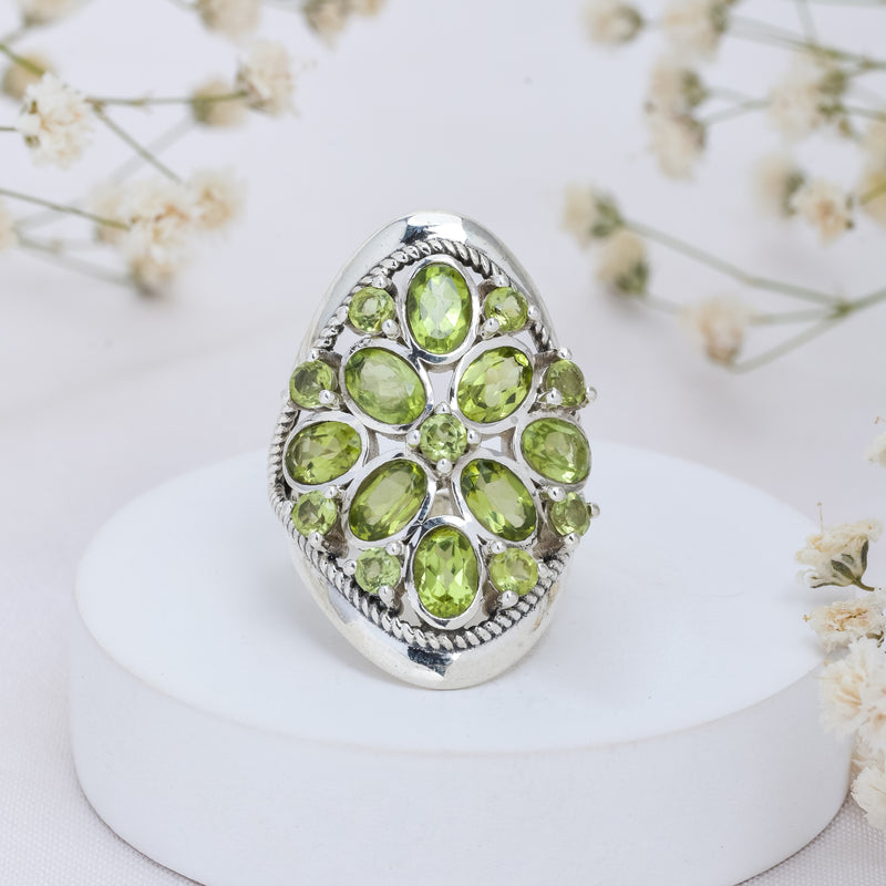 Sterling Silver Peridot Ring SSR397