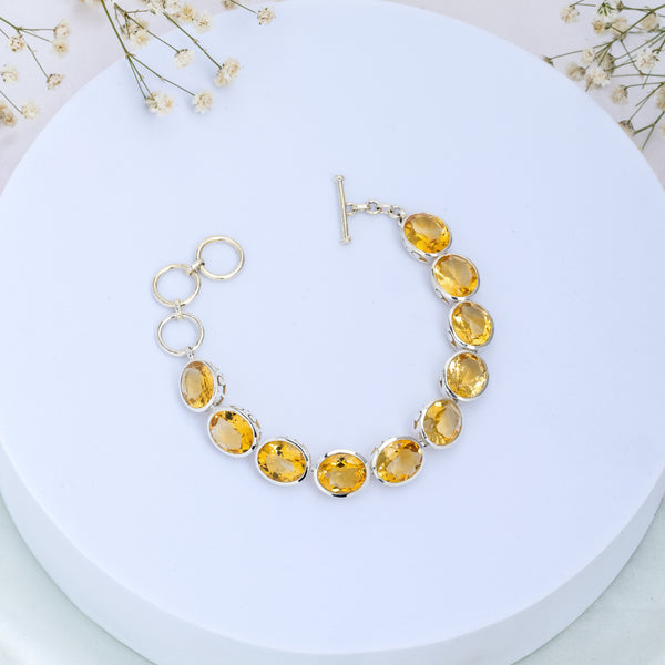 Sterling Silver Citrine Bracelet SSBR109