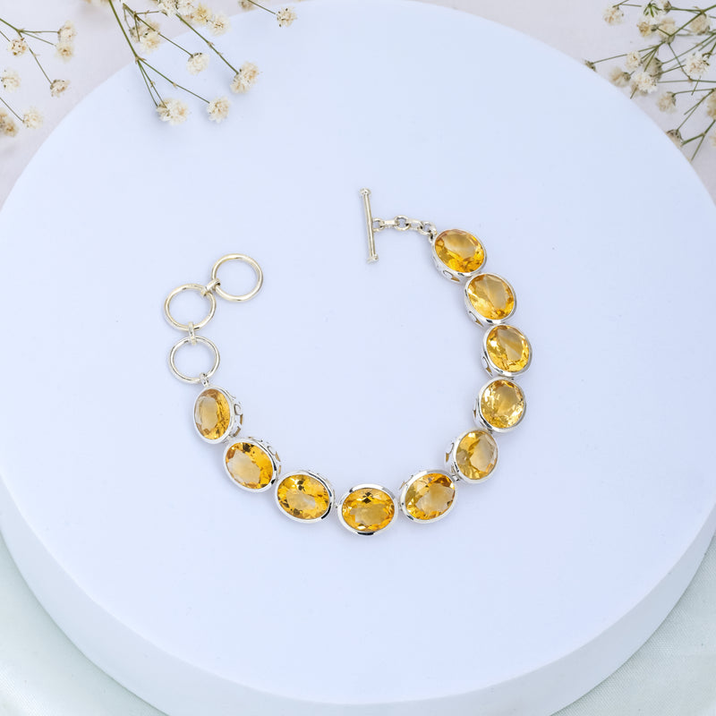 Sterling Silver Citrine Bracelet SSBR109