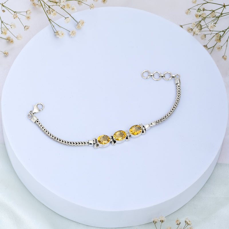 Sterling Silver Citrine Bracelet SSBR97