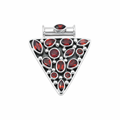 Sterling Silver Garnet Pendant SSP98