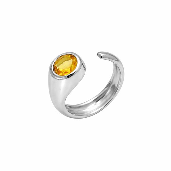 Sterling Silver Citrine Ring SSR302