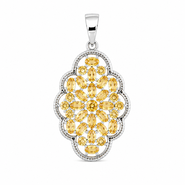 Sterling Silver Citrine Pendant SSP234