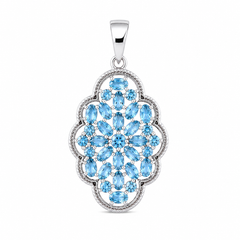 Sterling Silver Blue Topaz Pendant SSP234