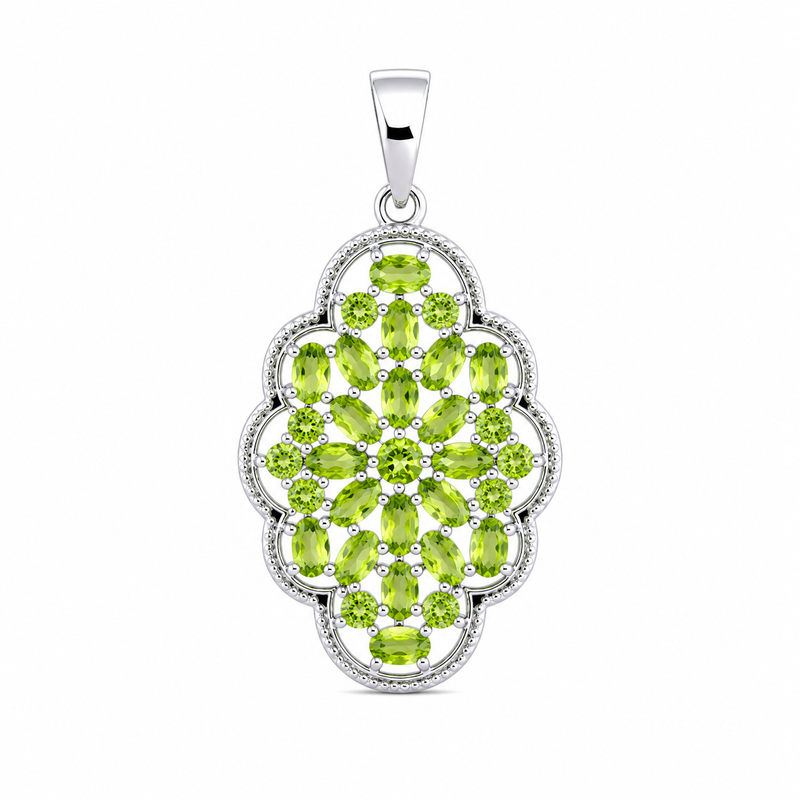 Sterling Silver Peridot Pendant SSP234
