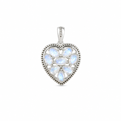 Sterling Silver Moonstone Heart Pendant SSP82