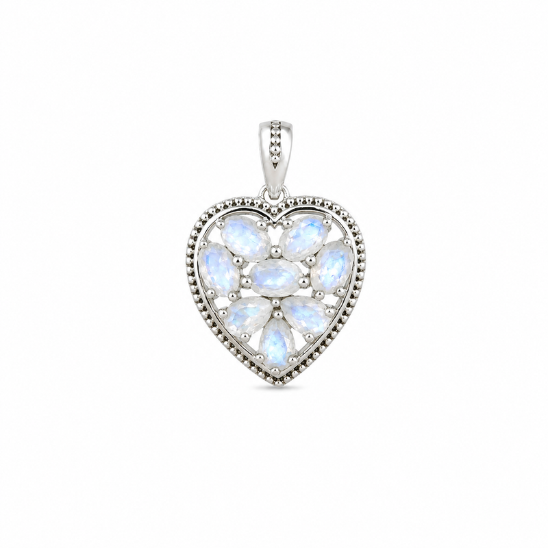 Sterling Silver Moonstone Heart Pendant SSP82