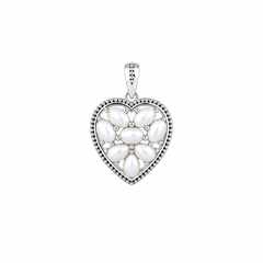 Sterling Silver Pearl Heart Pendant SSP82