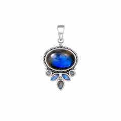 Sterling Silver Labradorite Pendant SSP4