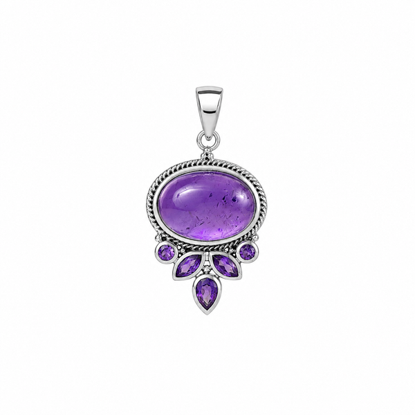 Sterling Silver Amethyst Pendant SSP4