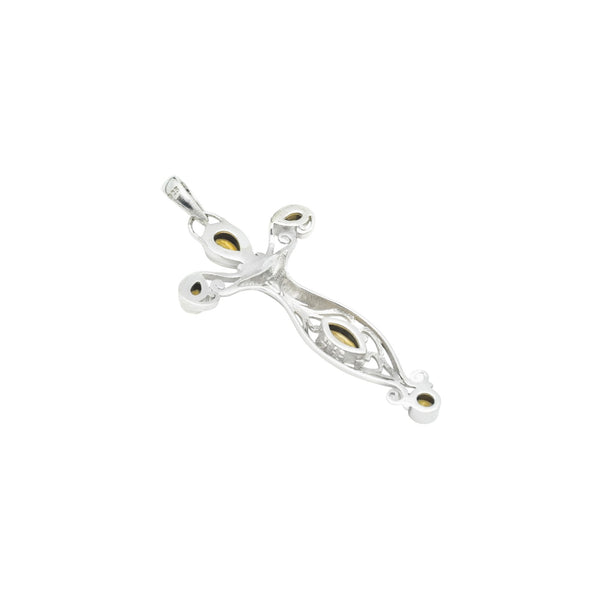 Sterling Silver Citrine Cross Pendant SSP115