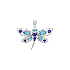 Sterling Silver Blue Topaz & Iolite Pendant SSP139