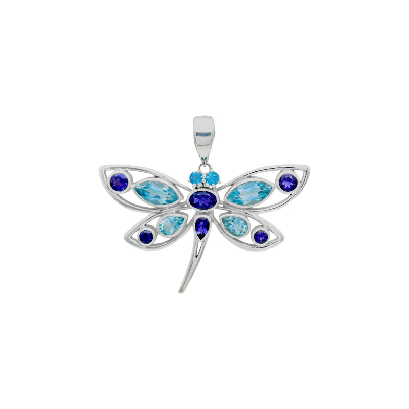 Sterling Silver Blue Topaz & Iolite Pendant SSP139