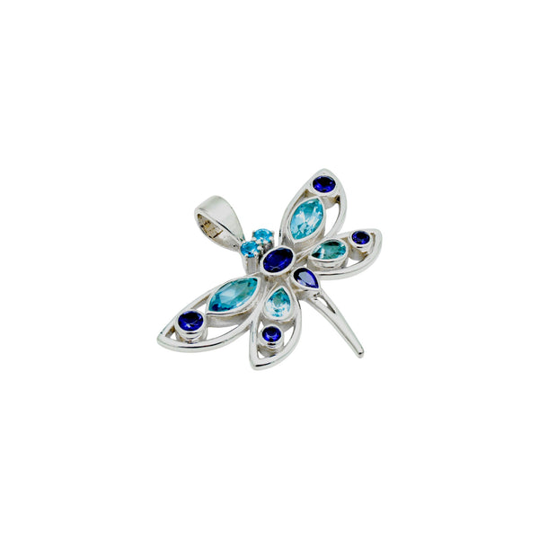 Sterling Silver Blue Topaz & Iolite Pendant SSP139