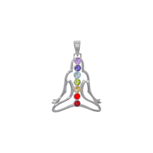 Sterling Silver Chakra Multi Gemstone Pendant SSP150