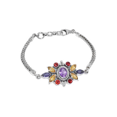 Sterling Silver Multi gemstone Bracelet SSBR26