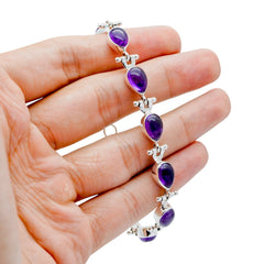 Sterling Silver Amethyst Bracelet SSBR54