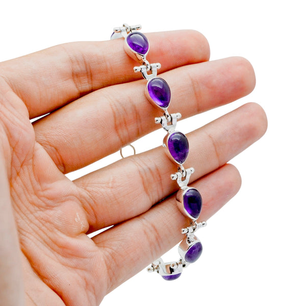 Sterling Silver Amethyst Bracelet SSBR54