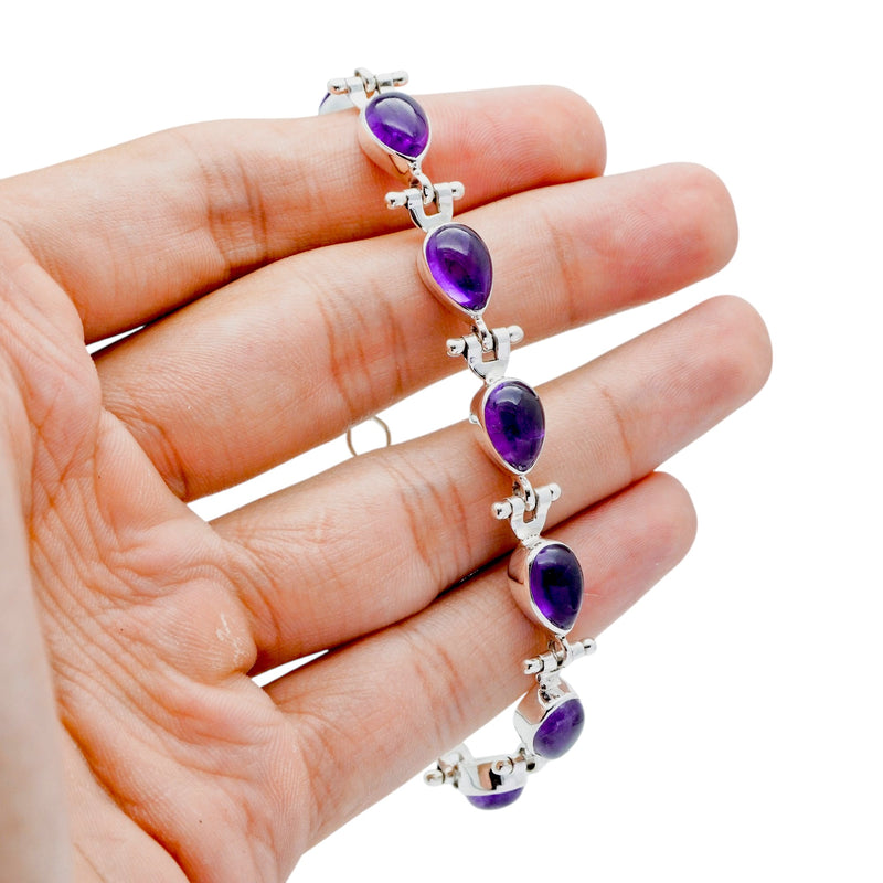 Sterling Silver Amethyst Bracelet SSBR54