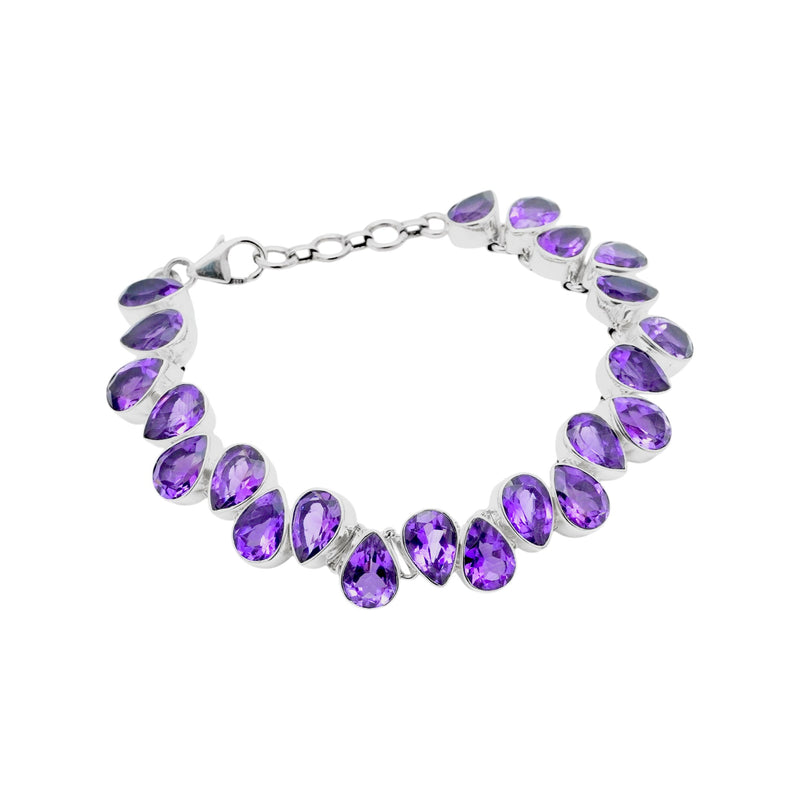 Sterling Silver Amethyst Bracelet SSBR55