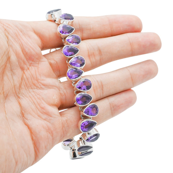 Sterling Silver Amethyst Bracelet SSBR55