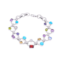 Sterling Silver Multi gemstone Bracelet SSBR38